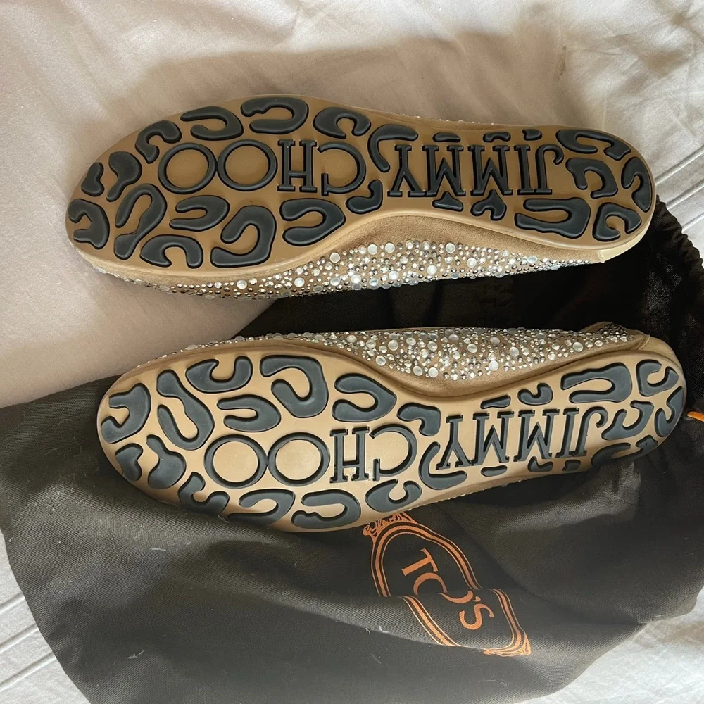 Jimmy Choo Rhinestone Flats - Picture 5 of 9